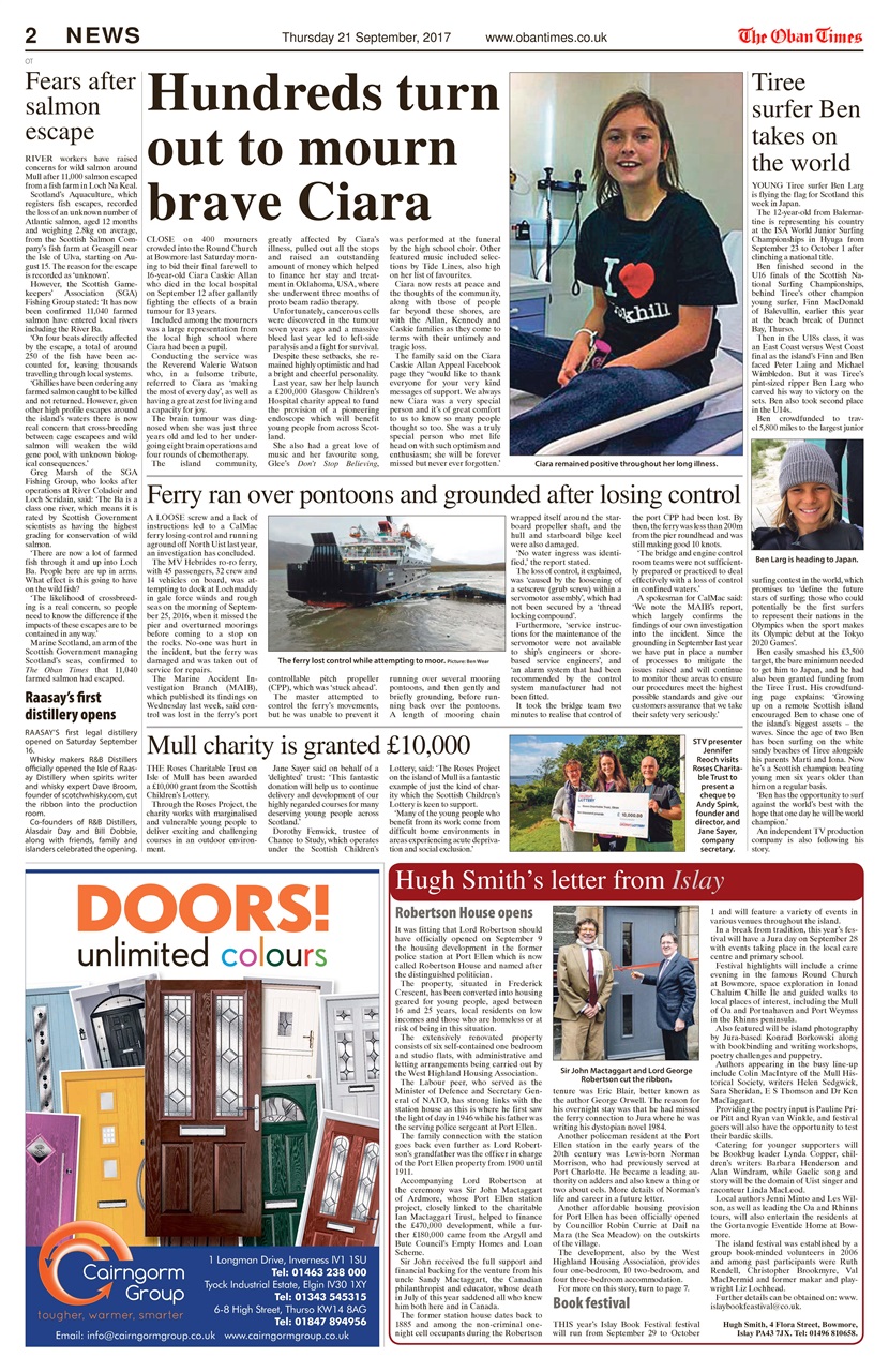 The Oban Times & Lochaber Times Preview Pages