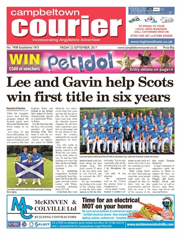 Campbeltown Courier issue 22/09/2017