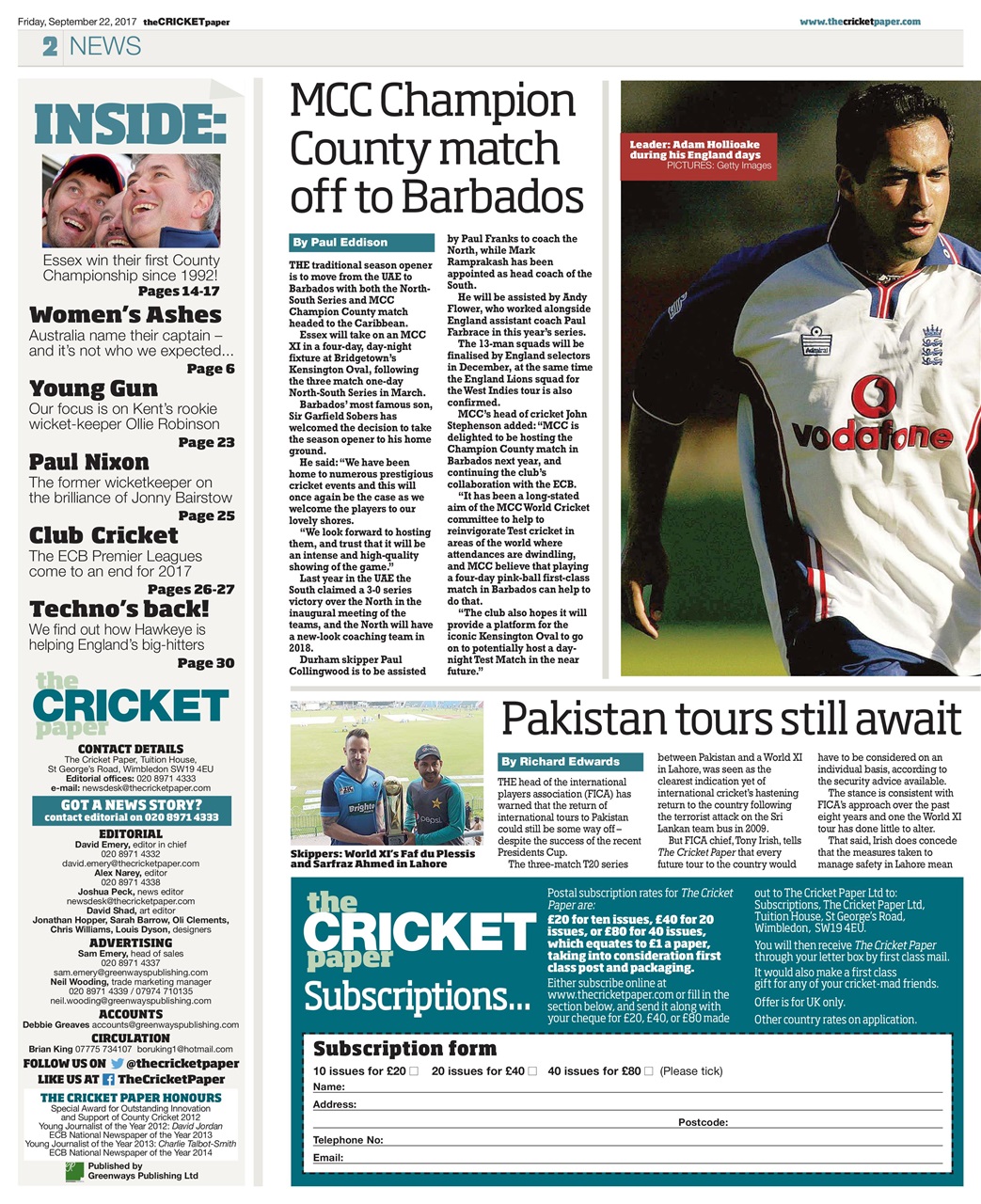 The Cricket Paper Preview Pages