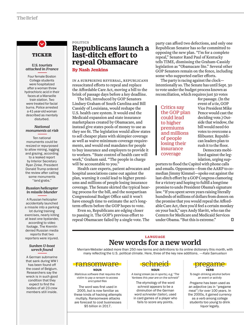 TIME Magazine Europe Preview Pages