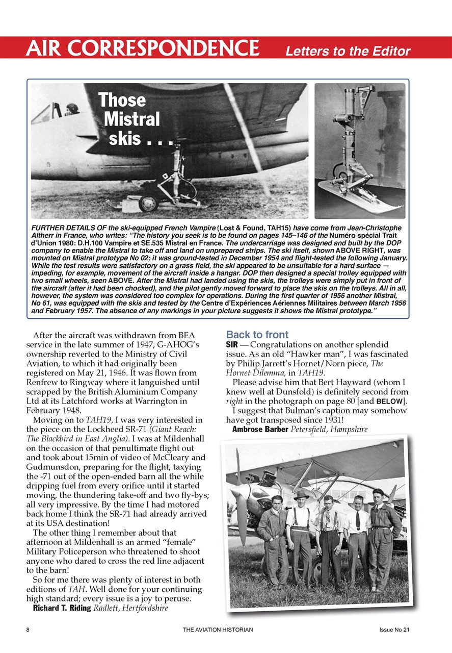 The Aviation Historian Magazine Preview Pages