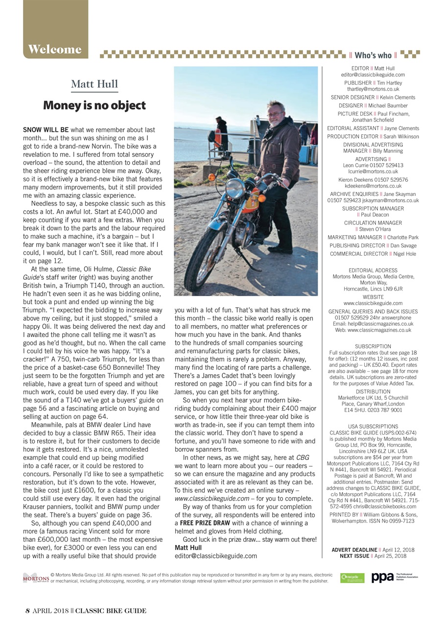 Classic Bike Guide Preview Pages