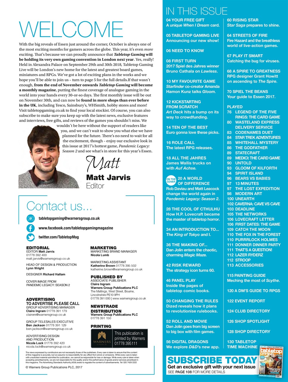 Tabletop Gaming Preview Pages