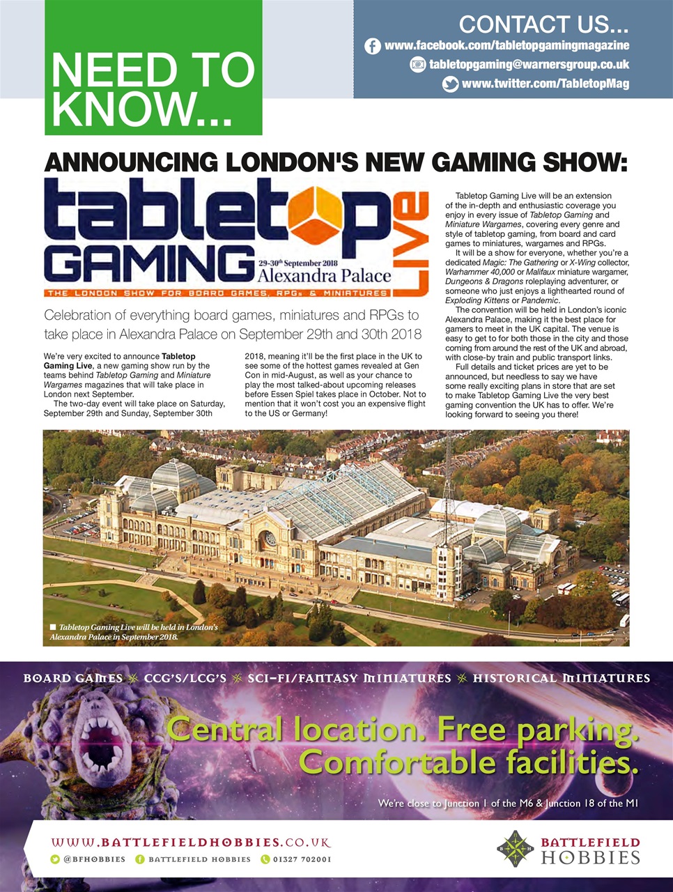 Tabletop Gaming Preview Pages