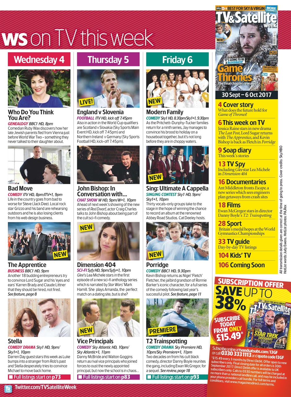TV & Satellite Week Preview Pages