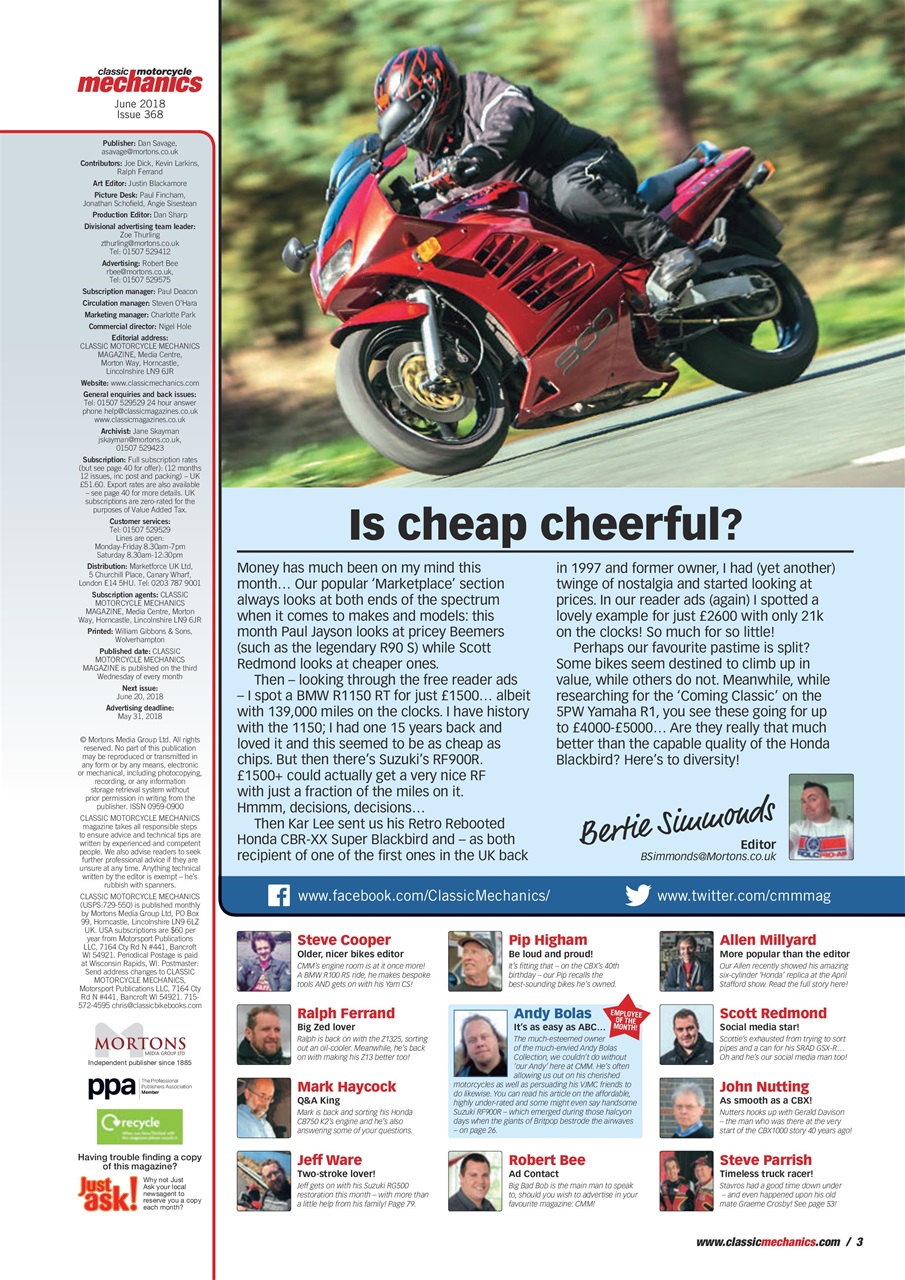 Classic Motorcycle Mechanics Preview Pages