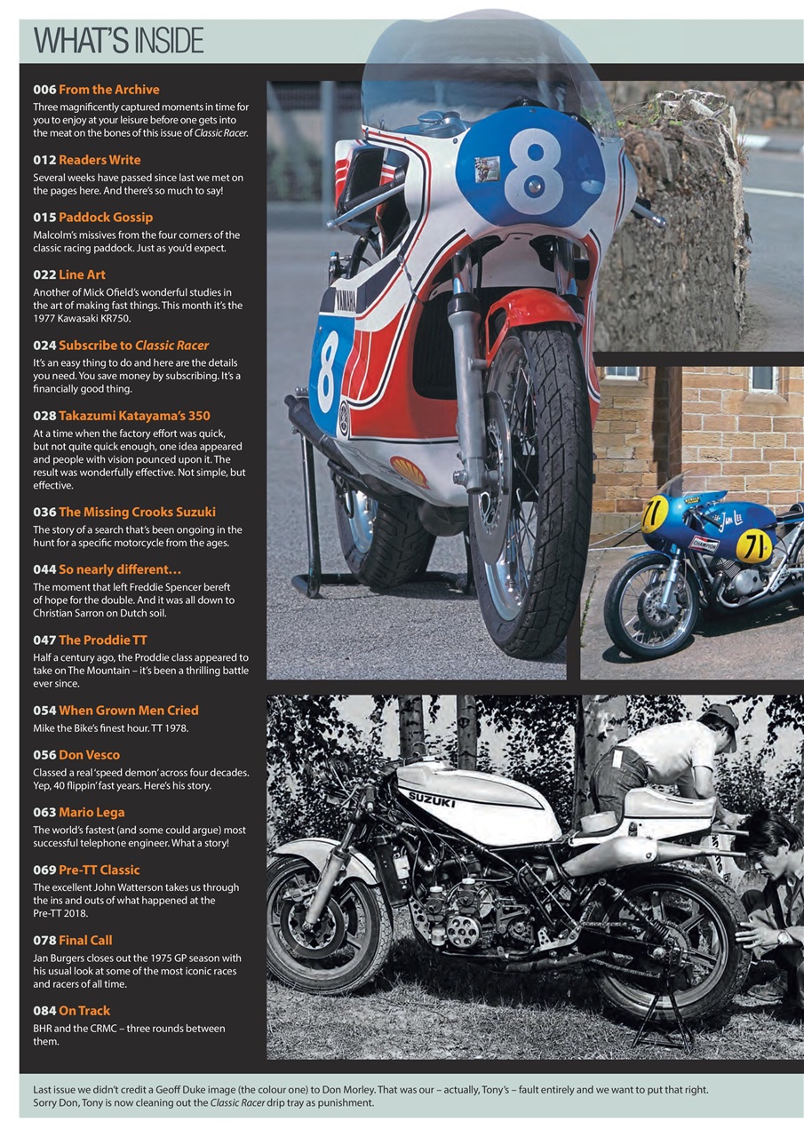 Classic Racer Preview Pages