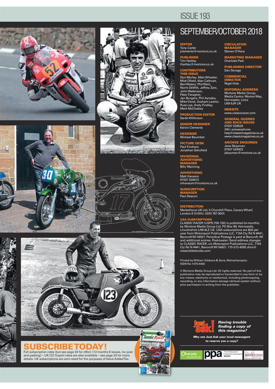 Classic Racer Preview Pages