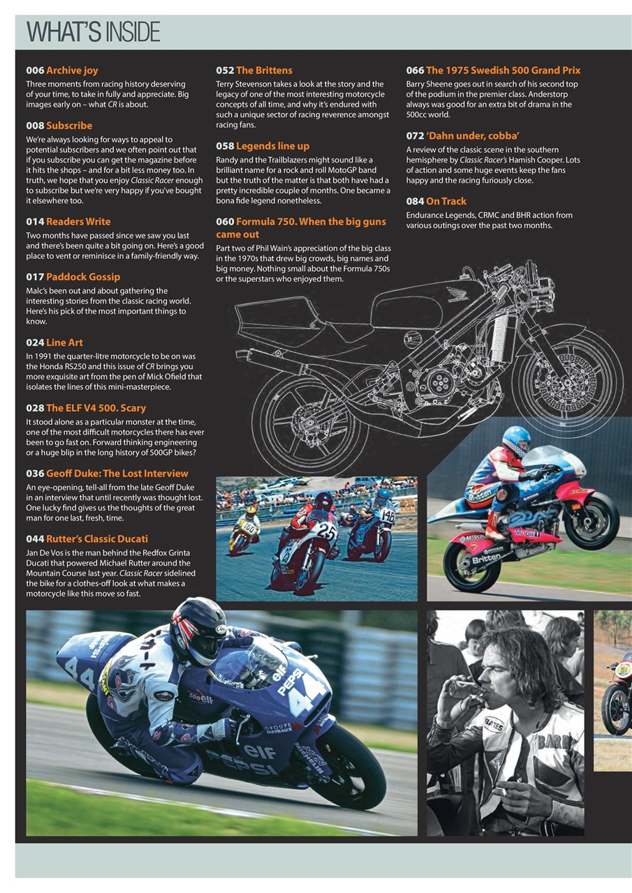 Classic Racer Preview Pages