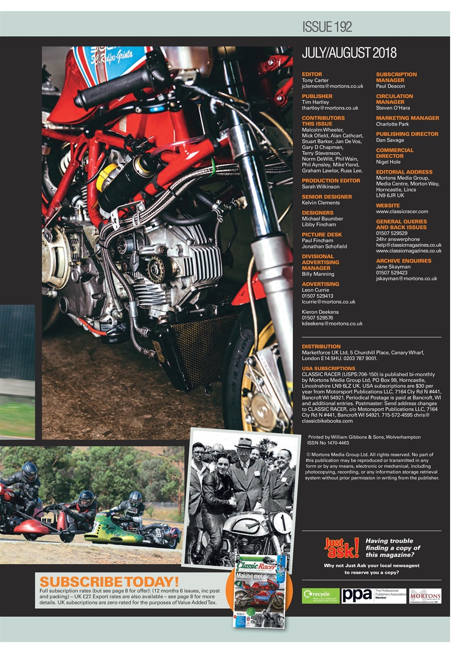 Classic Racer Preview Pages