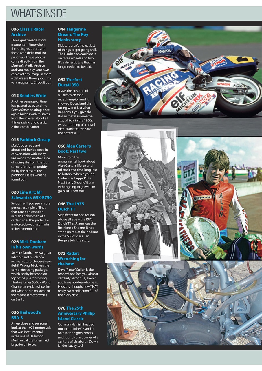 Classic Racer Preview Pages