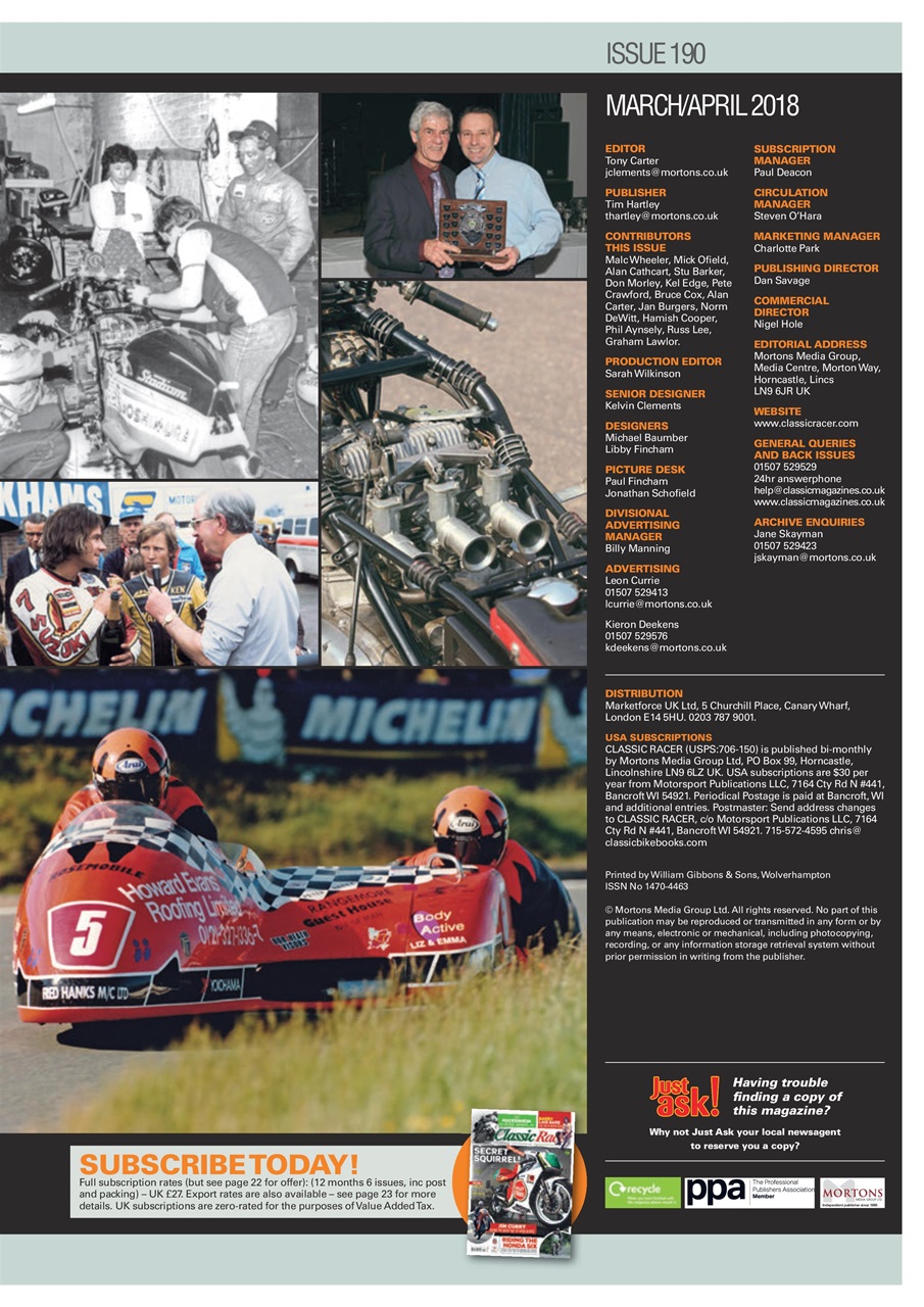 Classic Racer Preview Pages