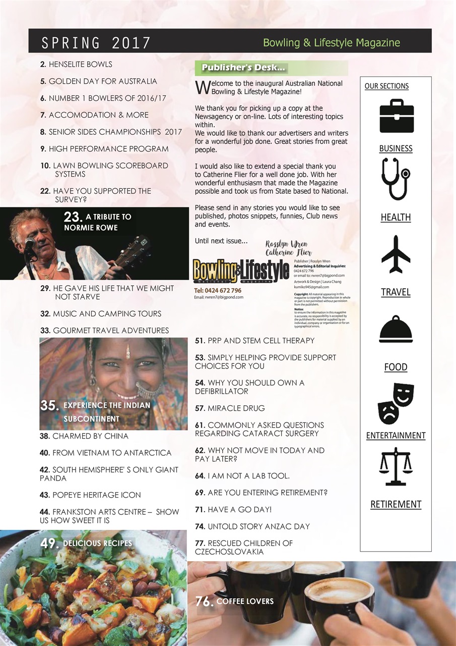 Australian National Bowling & Lifestyle Magazine Preview Pages