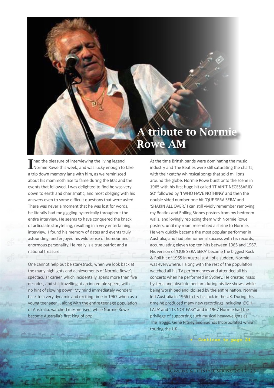 Australian National Bowling & Lifestyle Magazine Preview Pages