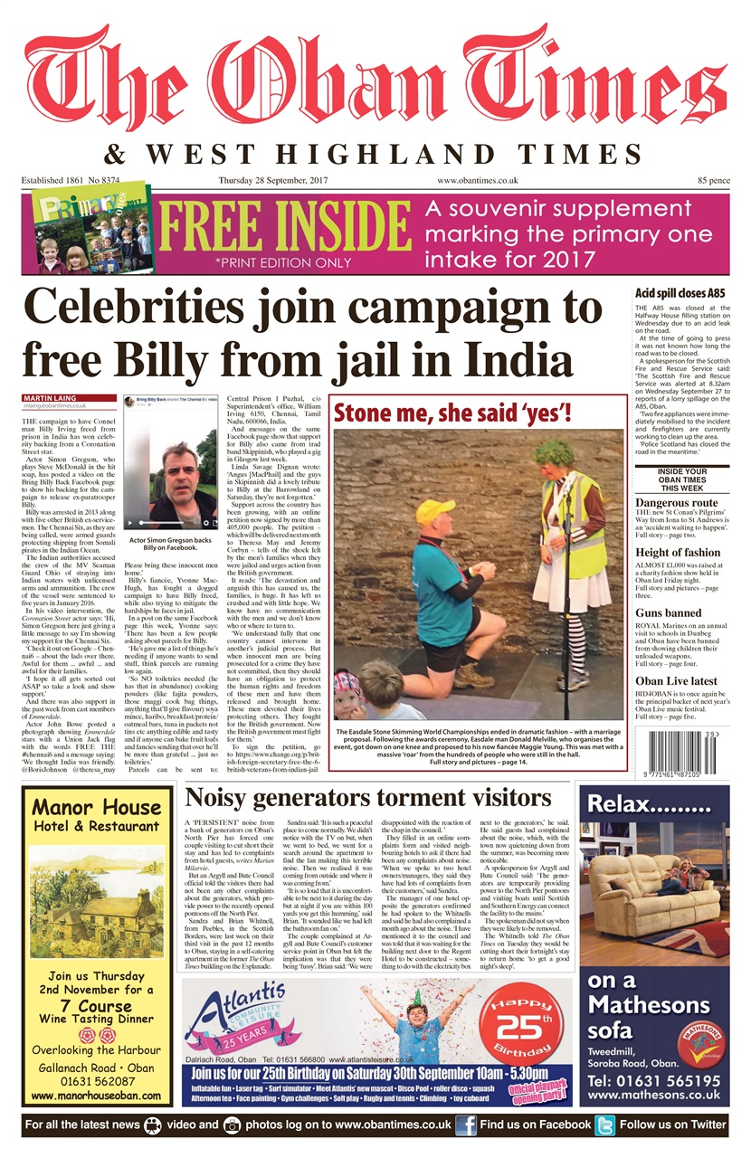 The Oban Times & Lochaber Times Preview Pages