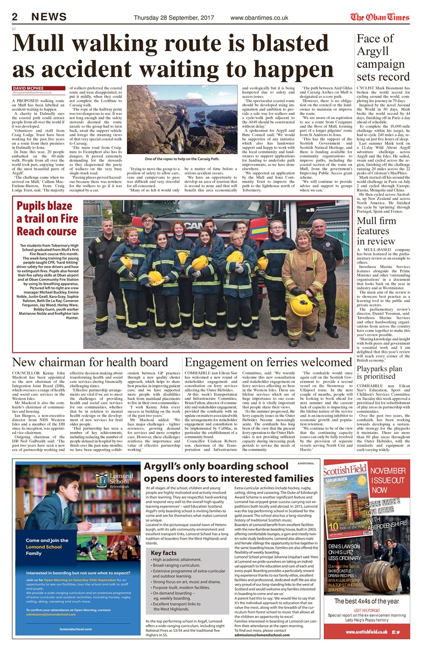 The Oban Times & Lochaber Times Preview Pages