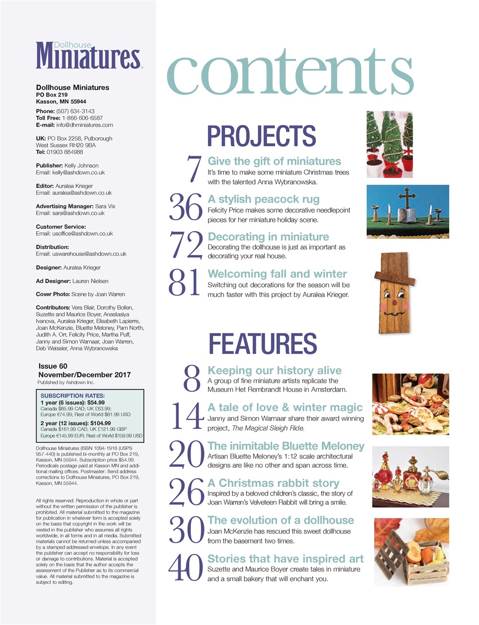 Dollhouse Miniatures Preview Pages