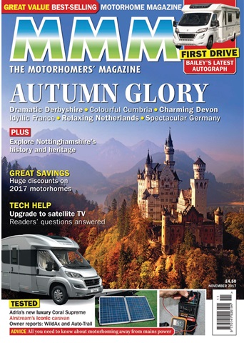 MMM magazine issue Autumn Glory November 2017 with FREE 2018 motorhome supplement