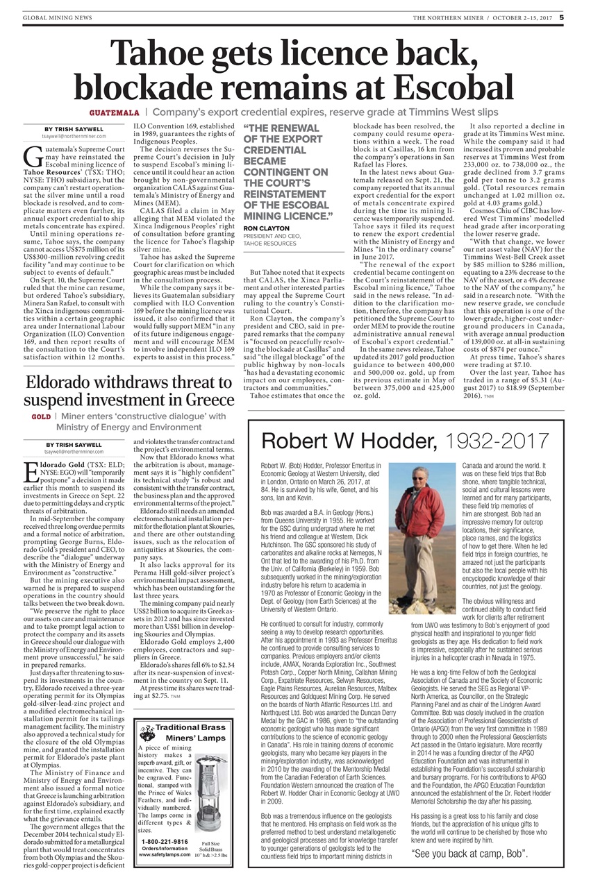 The Northern Miner Preview Pages