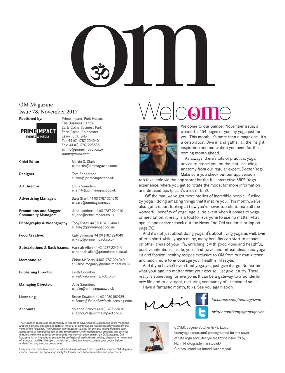 OM Yoga Magazine Preview Pages