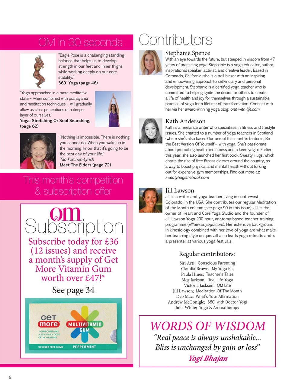 OM Yoga Magazine Preview Pages