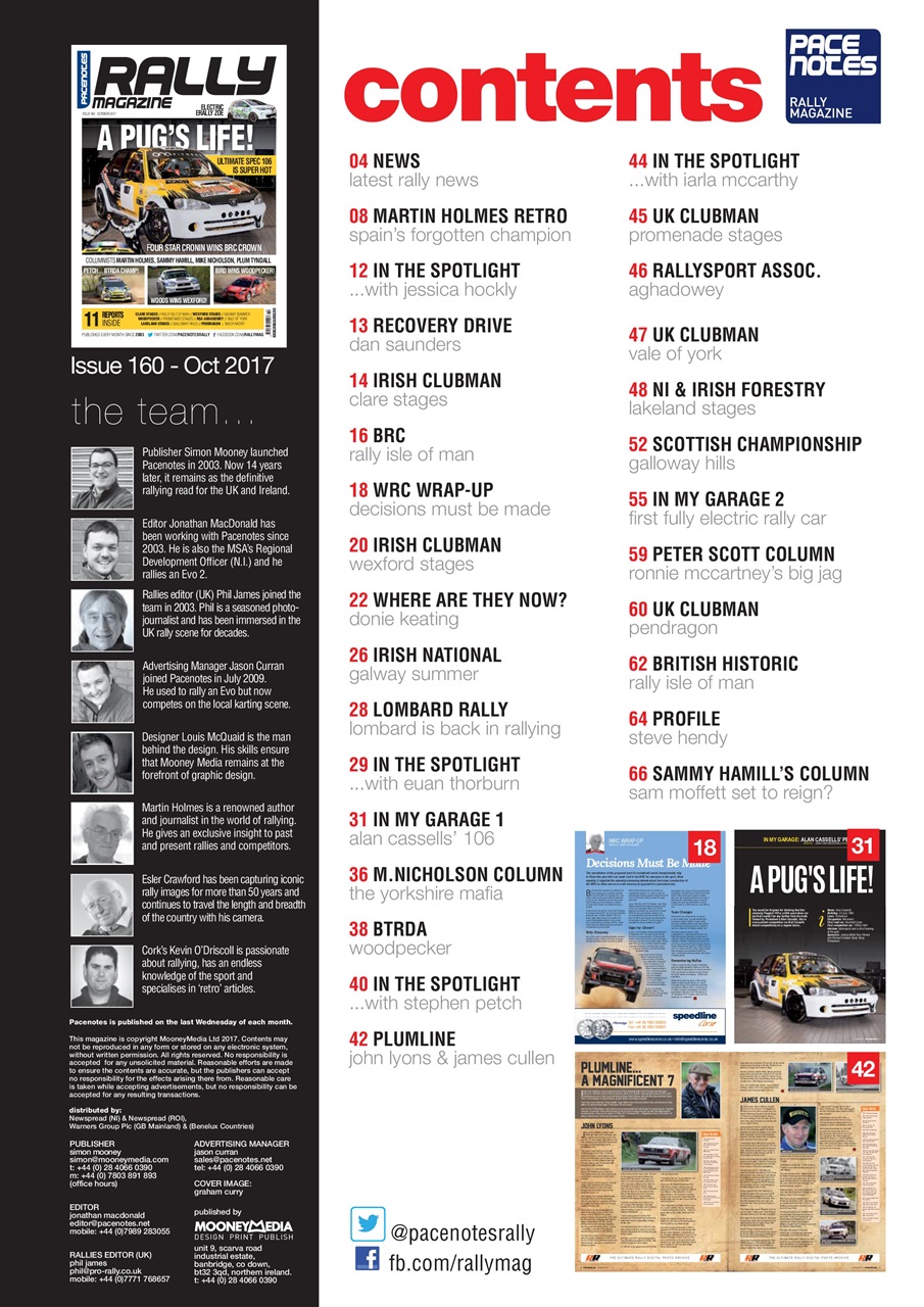 Pacenotes Rally magazine Preview Pages