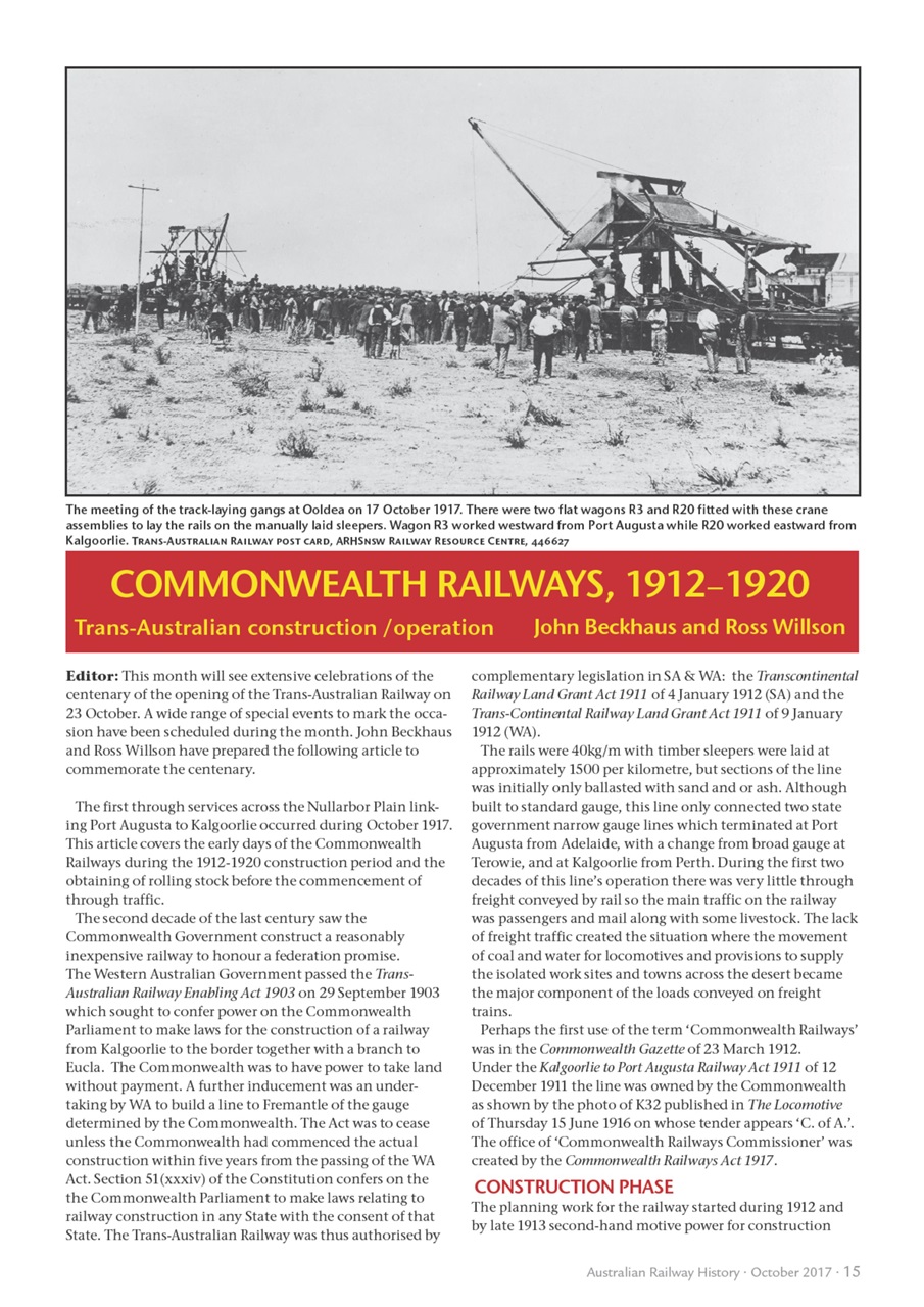 Australian Railway History Preview Pages