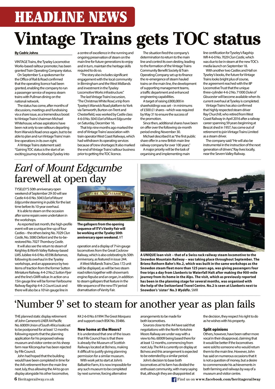 Heritage Railway Preview Pages