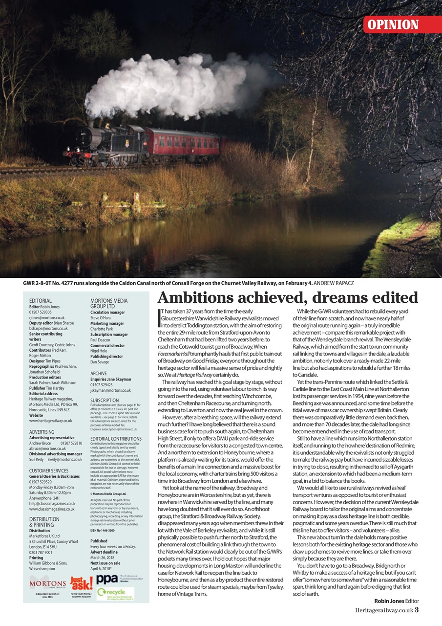 Heritage Railway Preview Pages