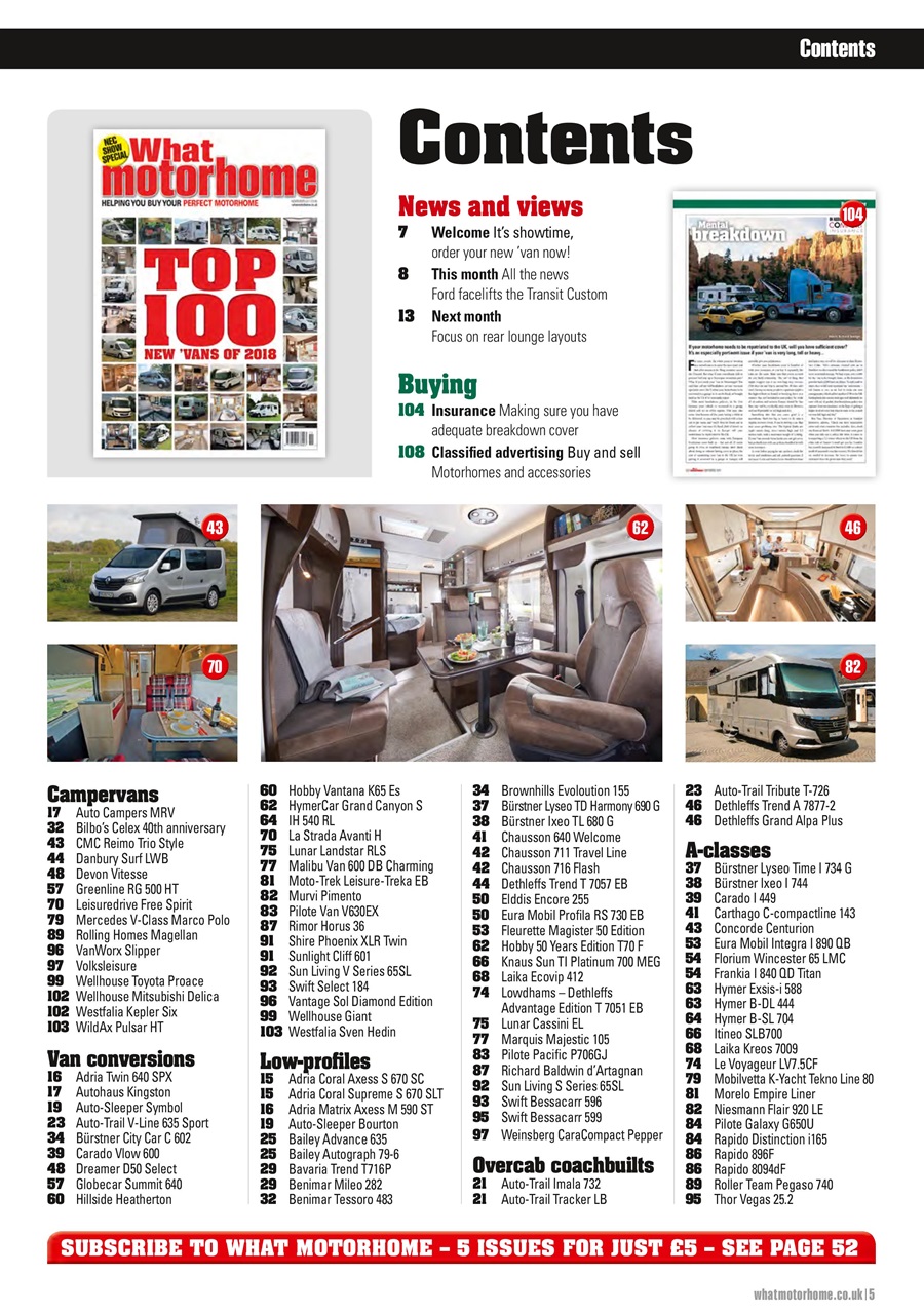 What Motorhome magazine Preview Pages