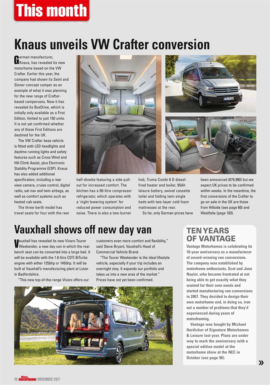 What Motorhome magazine Preview Pages