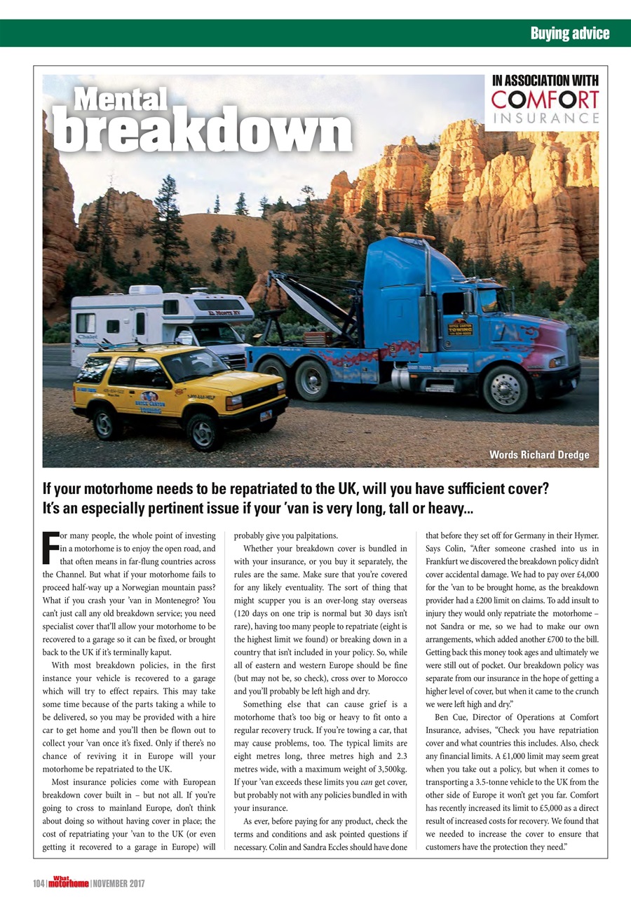 What Motorhome magazine Preview Pages