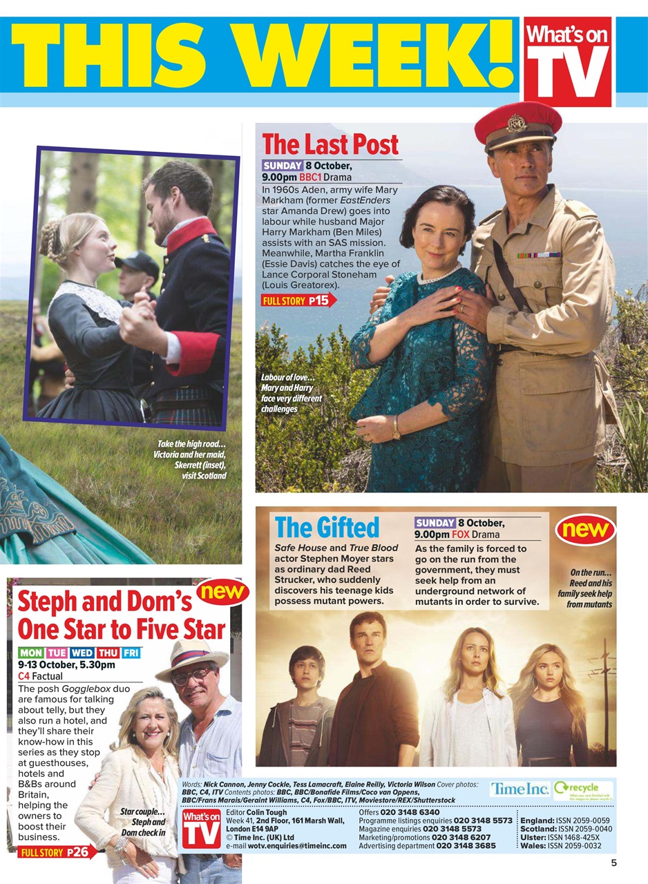 What's on TV Preview Pages