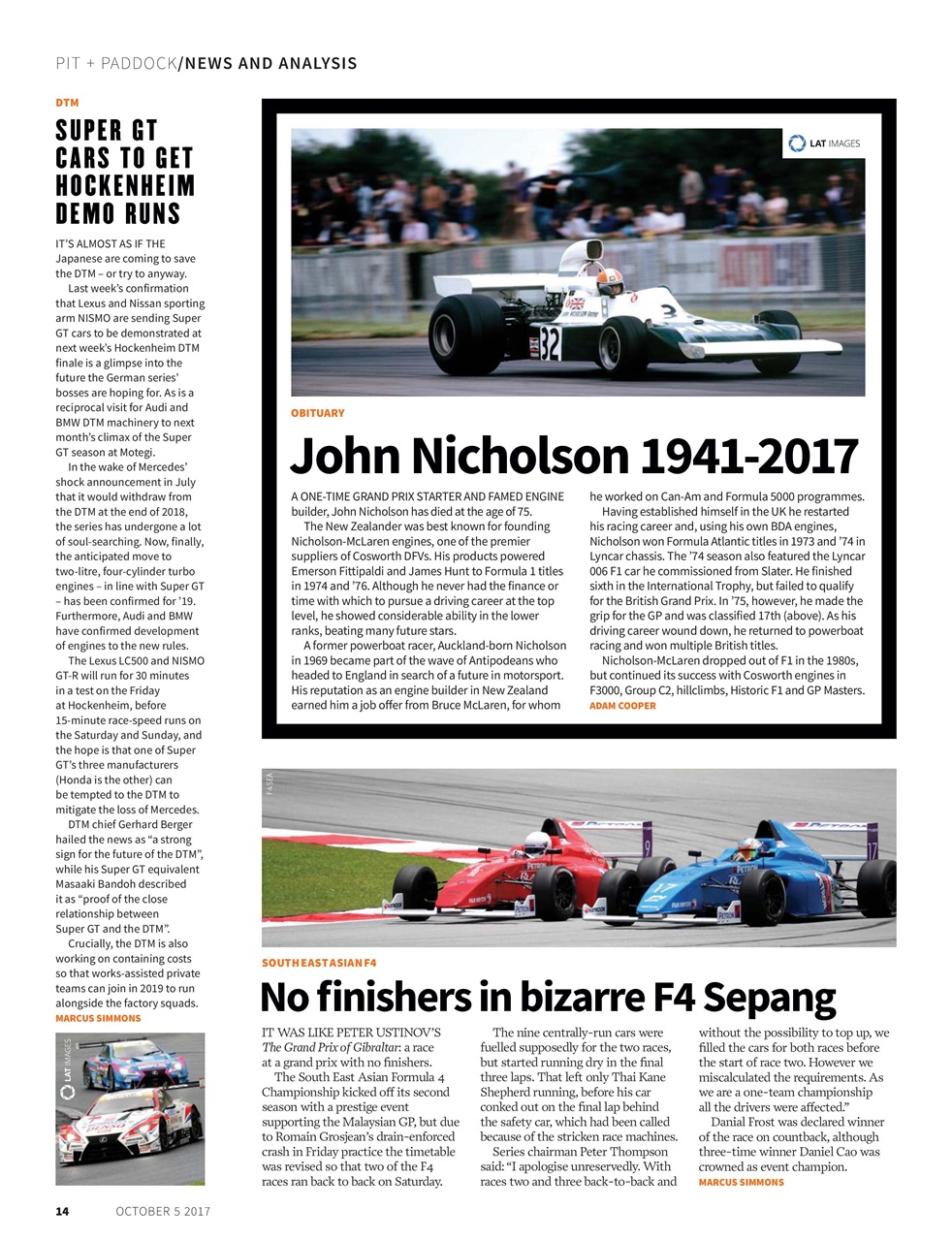 Autosport Preview Pages