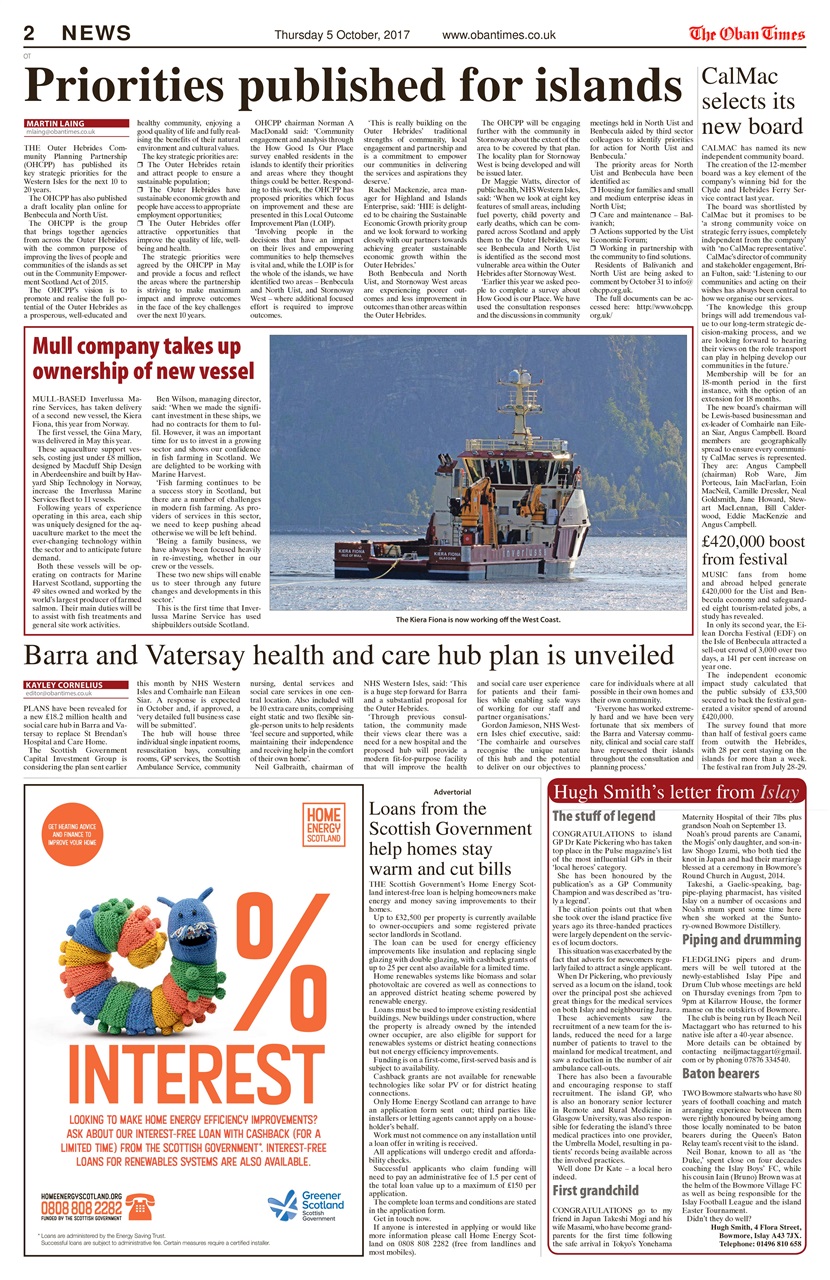 The Oban Times & Lochaber Times Preview Pages