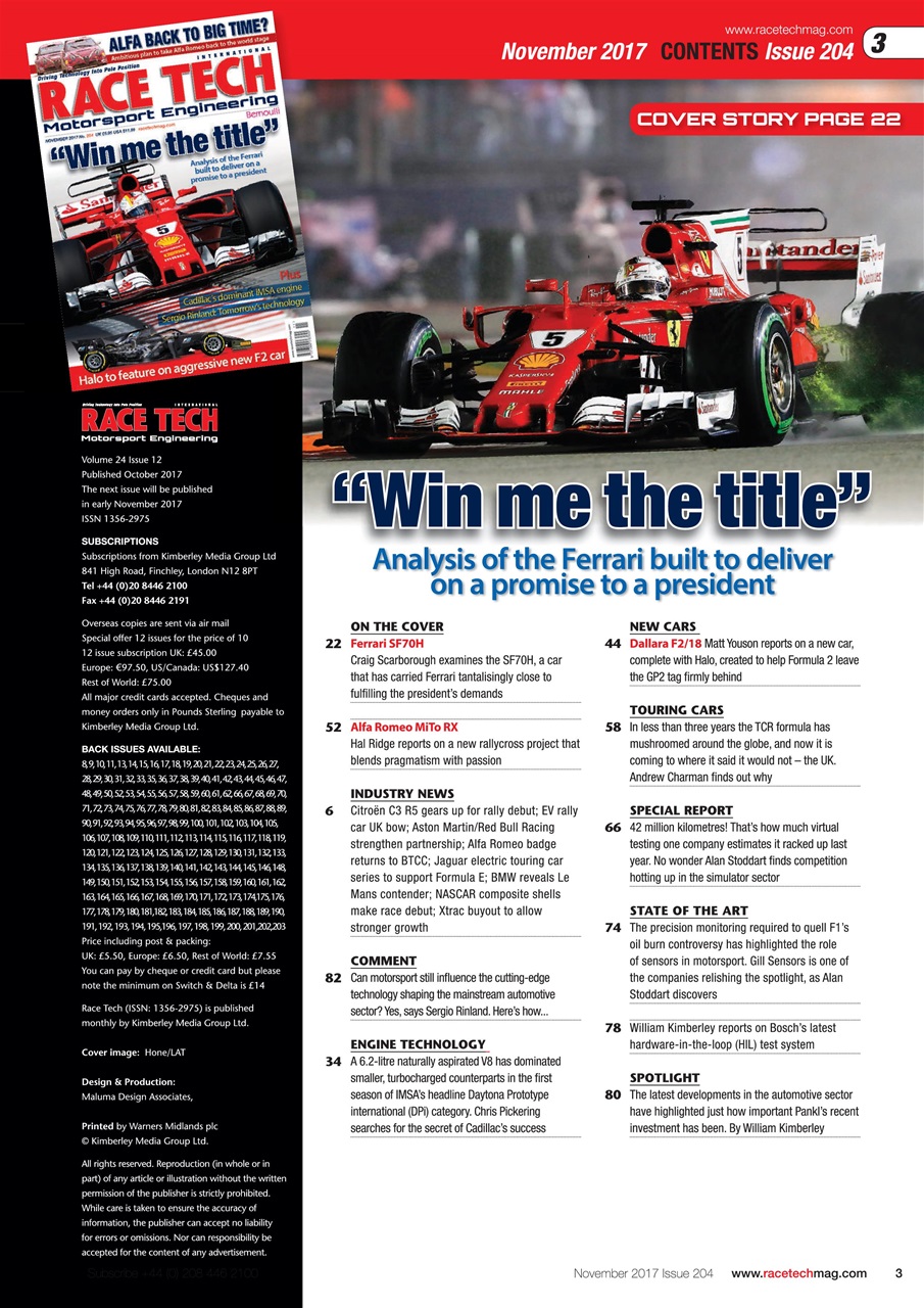 Race Tech Preview Pages