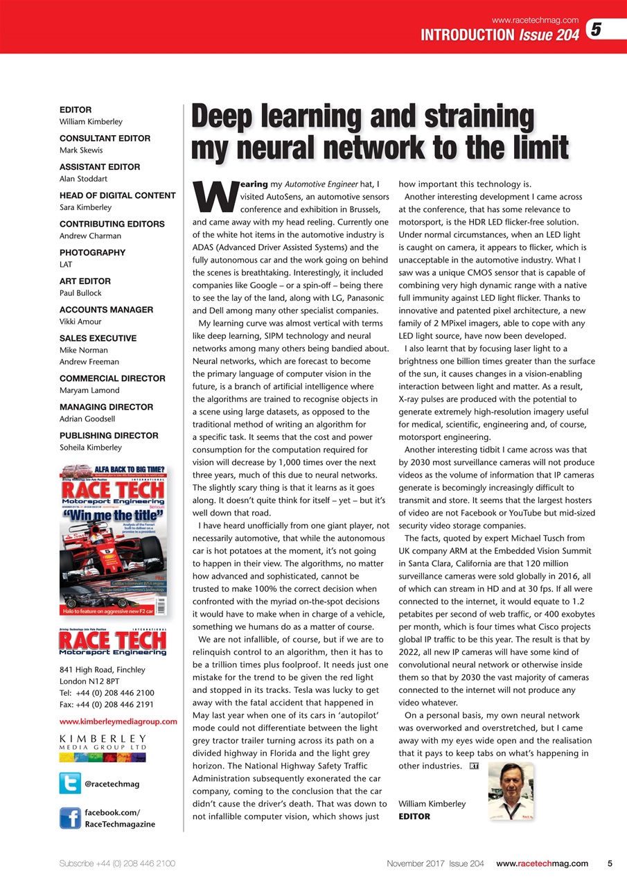 Race Tech Preview Pages