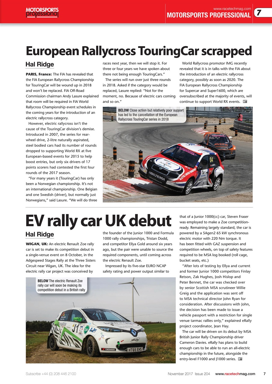 Race Tech Preview Pages