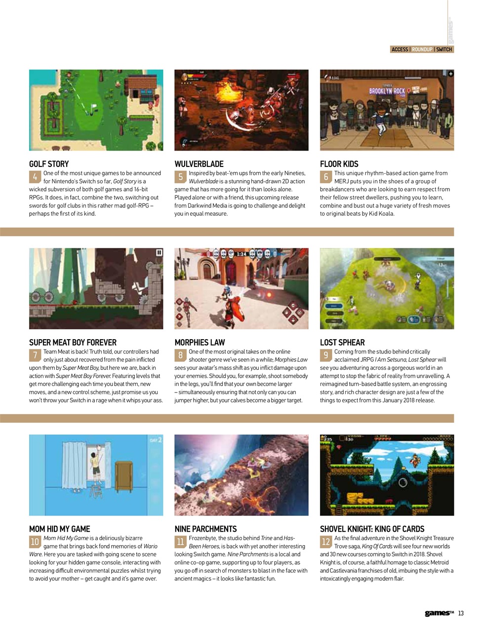 games (TM) Preview Pages