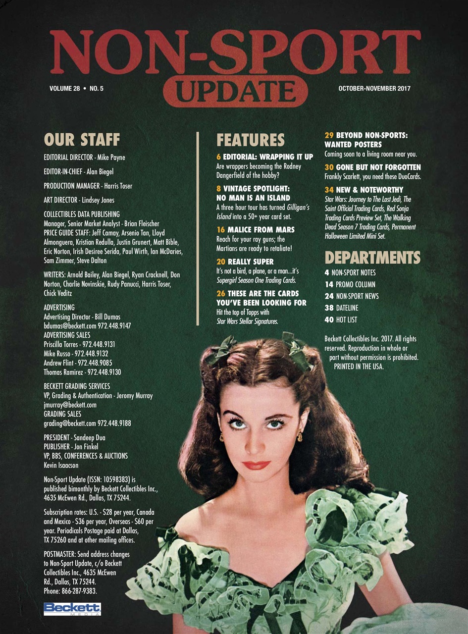 Non-Sport Update Magazine Preview Pages