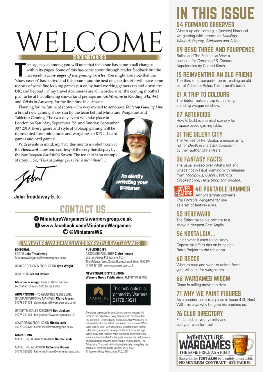 Miniature Wargames Preview Pages