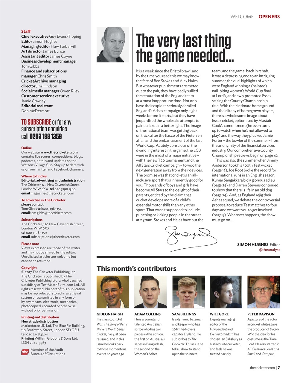 The Cricketer Magazine Preview Pages