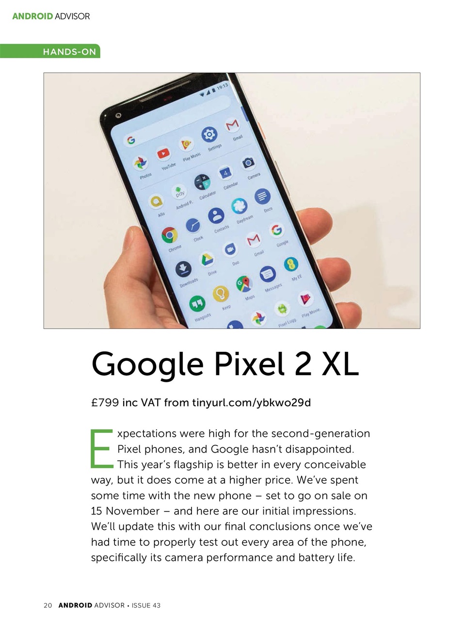 Android Advisor Preview Pages