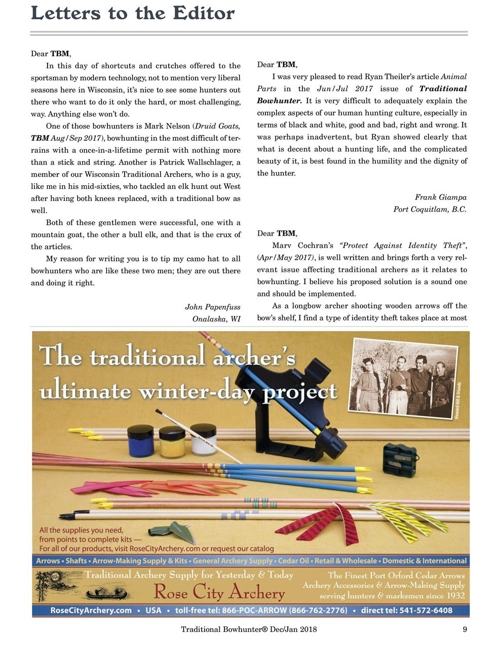 Traditional Bowhunter Magazine Preview Pages
