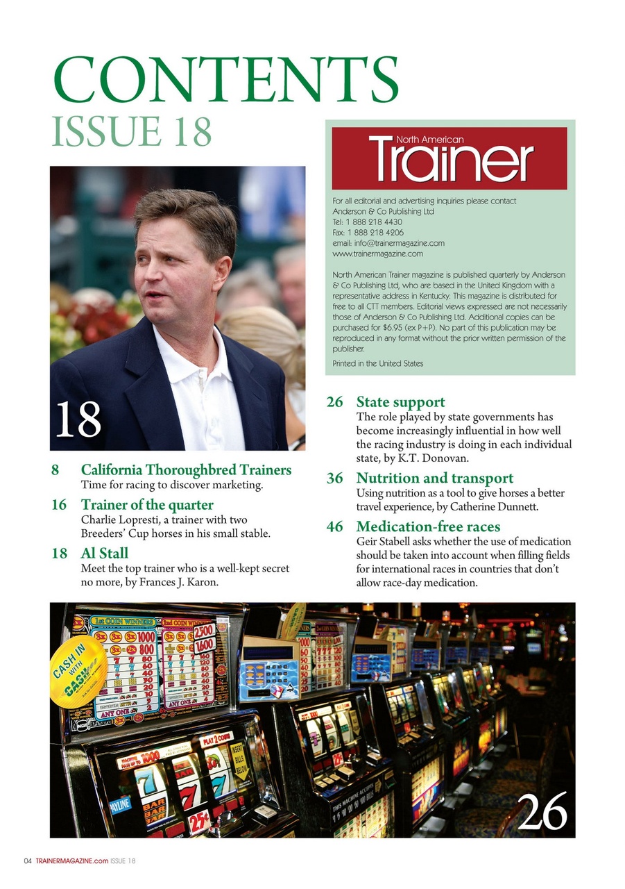 North American Trainer Magazine - horse racing Preview Pages