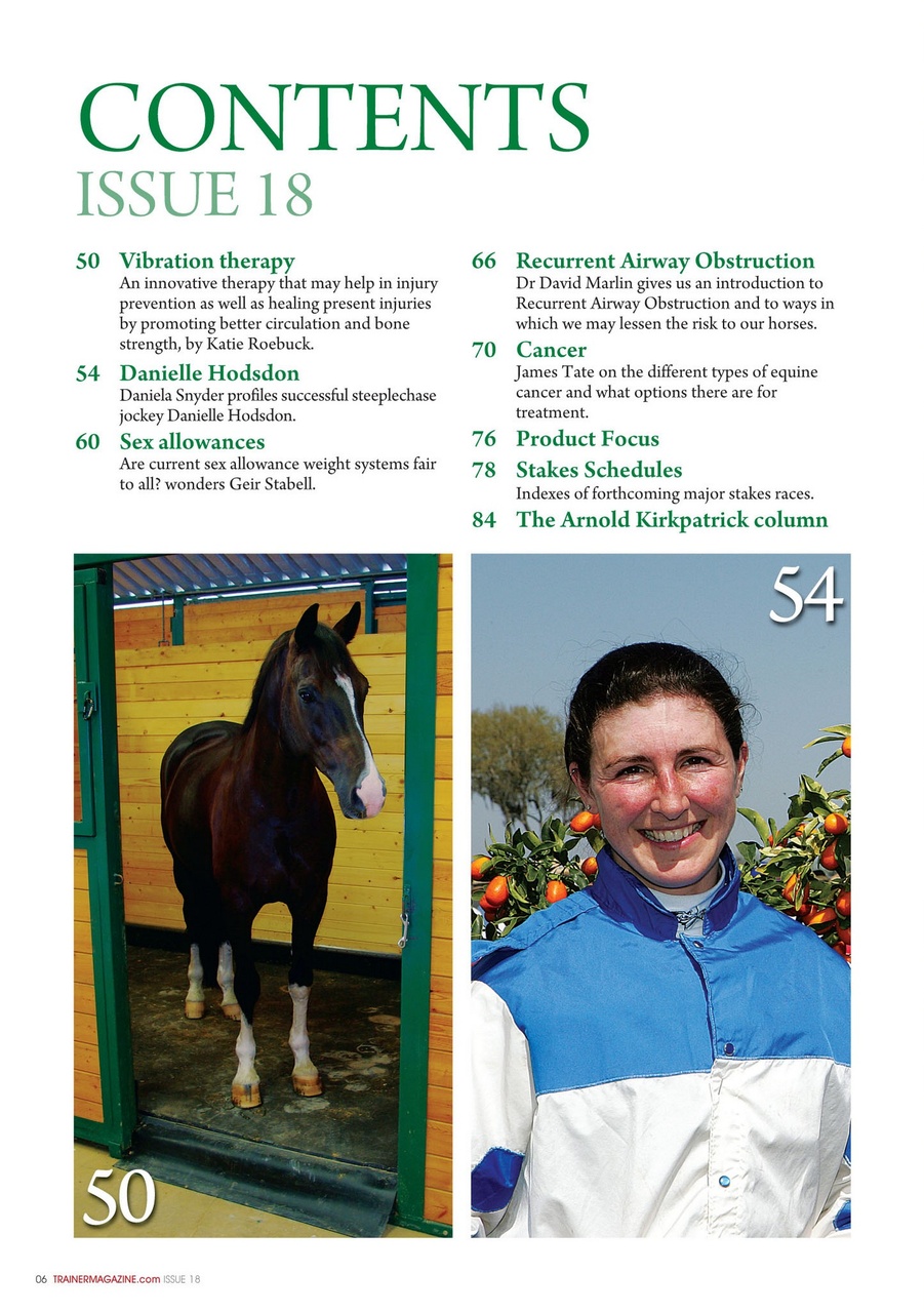North American Trainer Magazine - horse racing Preview Pages