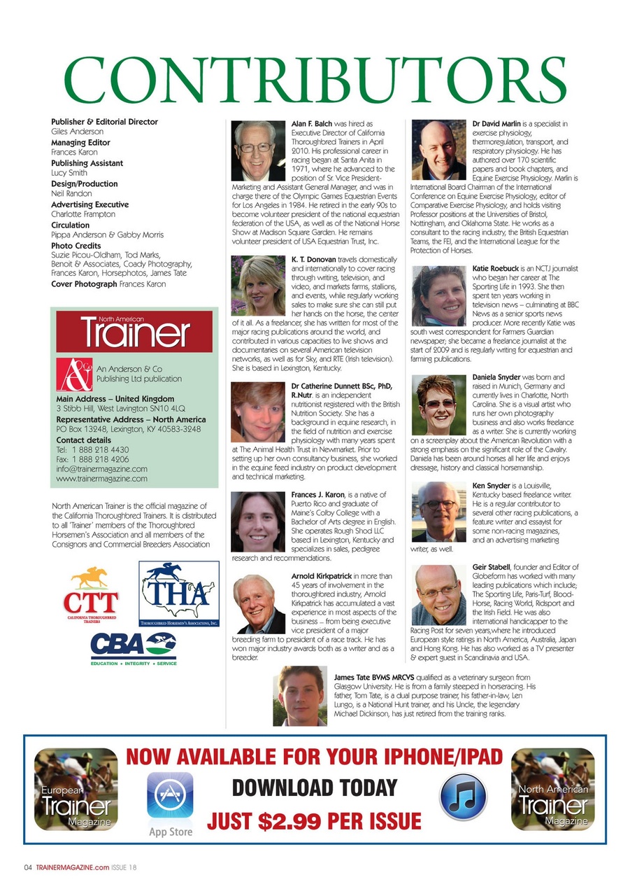 North American Trainer Magazine - horse racing Preview Pages