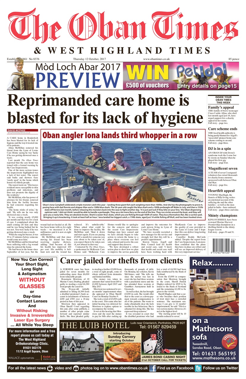 The Oban Times & Lochaber Times Preview Pages