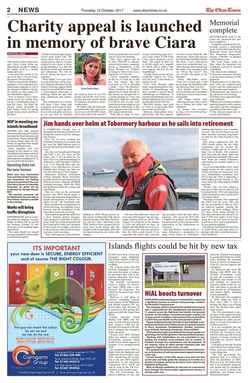 The Oban Times & Lochaber Times Preview Pages