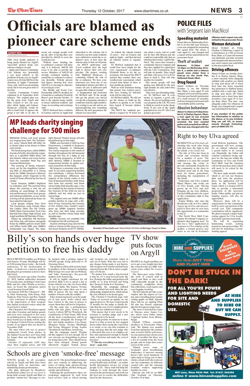 The Oban Times & Lochaber Times Preview Pages